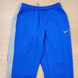 Nike Pants Mens L Blue Striped Athletic Stretch Joggers Gym Workout Gear